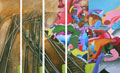 Here It Comes Again, acrylic on canvas, 4 panels 70"x115"